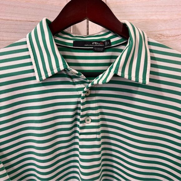 3/$25 RLX Ralph Lauren Striped Performance Golf Polo L - Picture 7 of 8